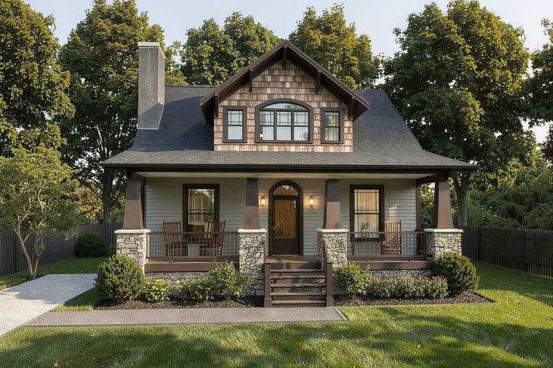 Exterior - Front Elevation 2 for Craftsman House Plan #79-361 - 4 bed, 2.5 bath