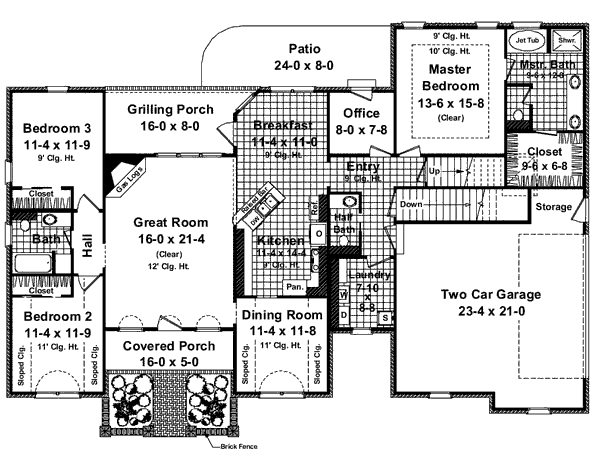 Home Plan - Traditional Floor Plan - Main Floor Plan #21-252