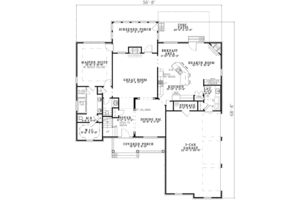 Floor Plan - Main Floor for Southern House Plan #17-2152 - 3 bed, 2.5 bath