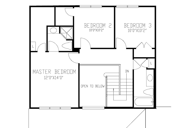 Home Plan - Floor Plan - Upper Floor for Country House Plan #320-1443 - 3 bed, 3 bath