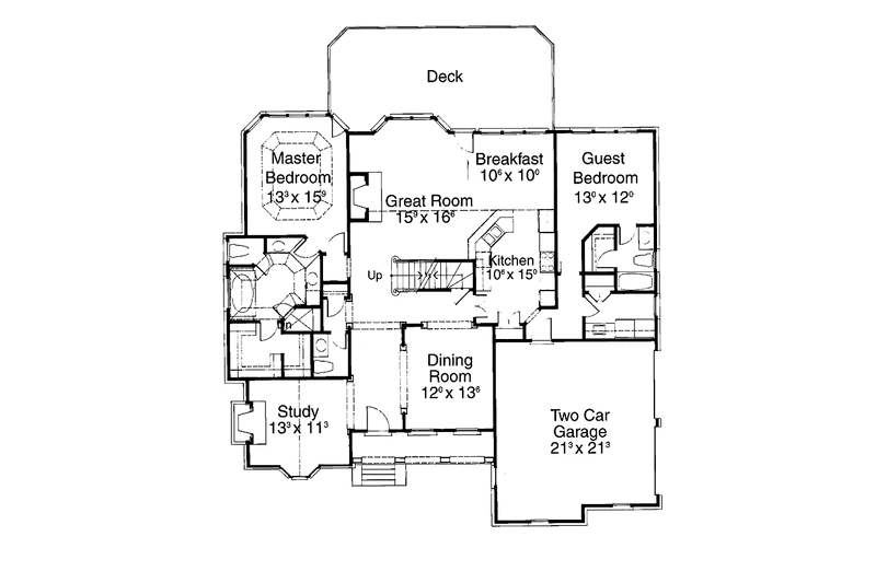 Dream House Plan - Floor Plan - Main Floor for Country House Plan #429-215 - 4 bed, 3.5 bath