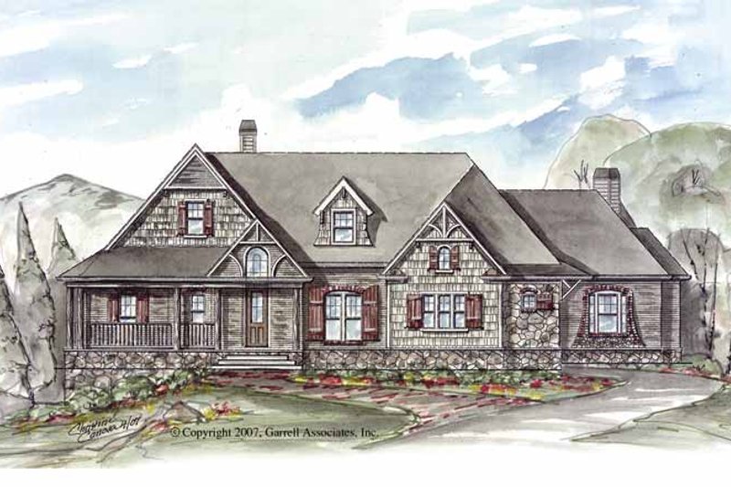 House Blueprint - Craftsman Exterior - Front Elevation Plan #54-257