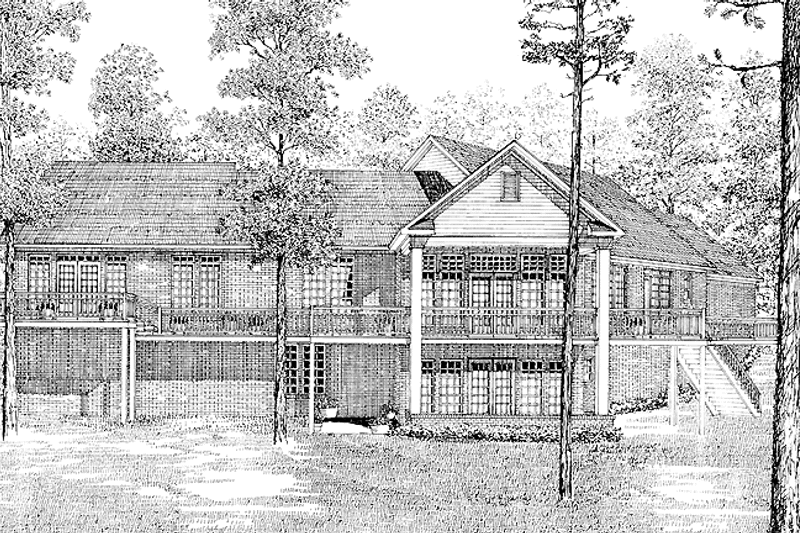 Dream House Plan - Exterior - Rear Elevation for Country House Plan #17-2636 - 4 bed, 3.5 bath