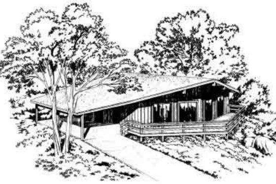 Exterior - Front Elevation for Contemporary House Plan #312-507 - 3 bed, 2 bath