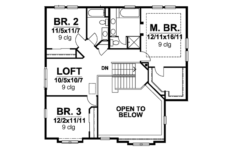 Home Plan - Floor Plan - Upper Floor for Traditional House Plan #320-989 - 3 bed, 3 bath
