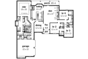 European Style House Plan - 4 Beds 3 Baths 2818 Sq/Ft Plan #16-301 