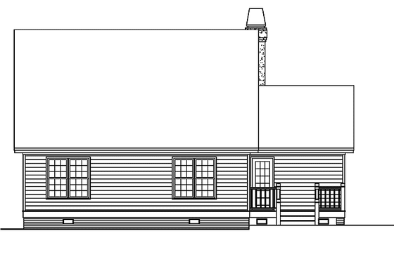 Exterior - Rear Elevation for Country House Plan #929-256 - 3 bed, 2 bath