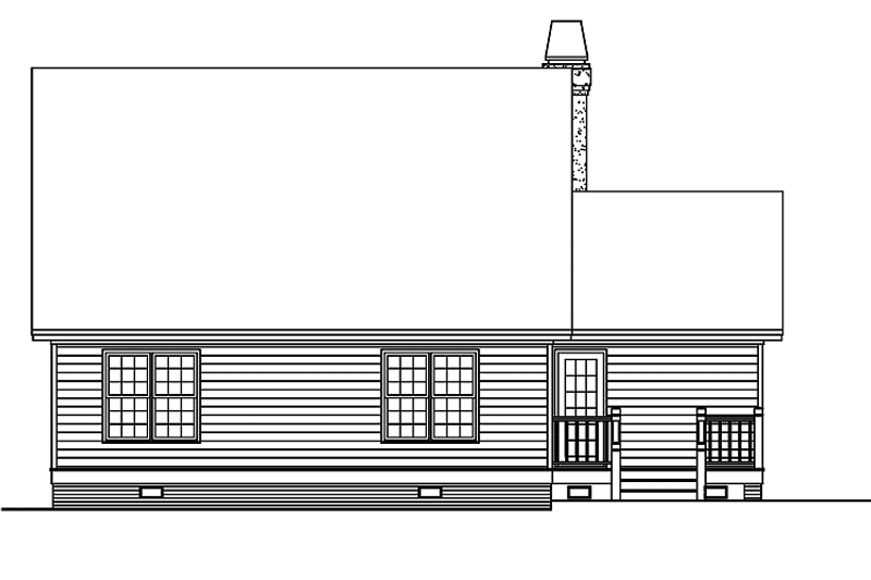 Home Plan - Exterior - Rear Elevation for Country House Plan #929-256 - 3 bed, 2 bath