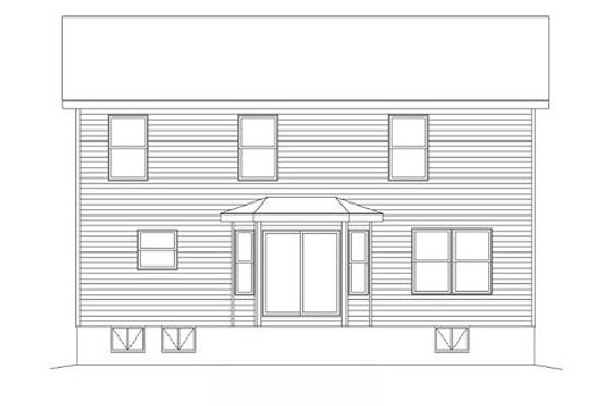 Exterior - Rear Elevation for Traditional House Plan #22-425 - 3 bed, 3 bath