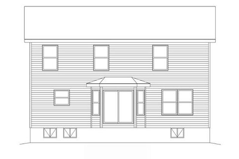House Plan Design - Exterior - Rear Elevation for Traditional House Plan #22-425 - 3 bed, 3 bath
