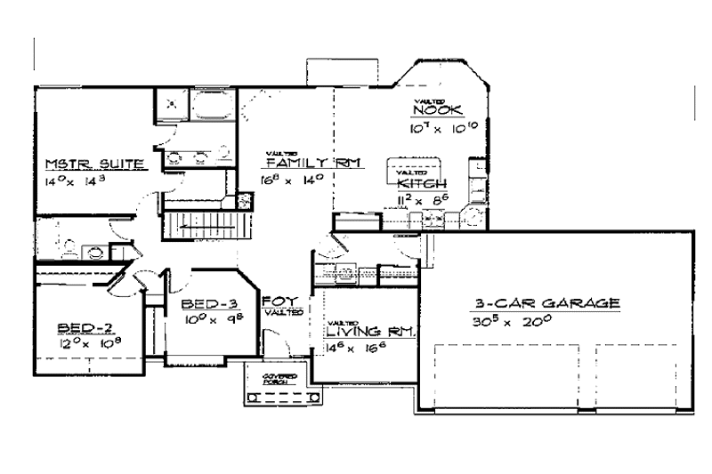 Dream House Plan - Floor Plan - Main Floor for European House Plan #308-265 - 3 bed, 2 bath