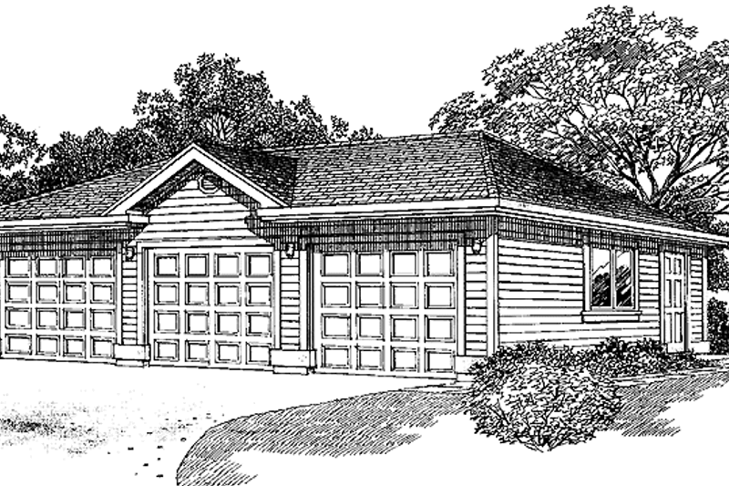 House Blueprint - Exterior - Front Elevation Plan #47-1056