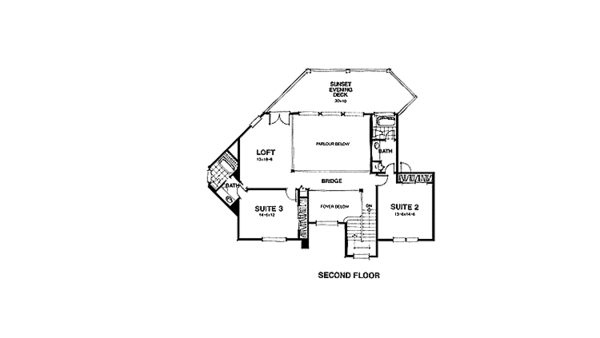 Dream House Plan - European Floor Plan - Upper Floor Plan #1007-2
