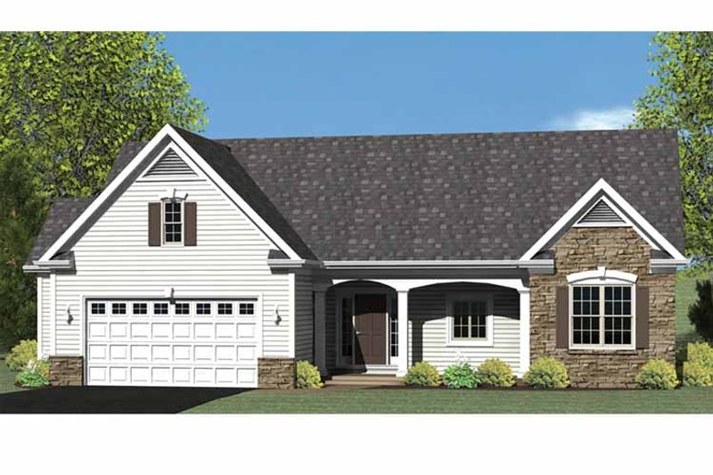 Dream House Plan - Exterior - Front Elevation 3 for Ranch House Plan #1010-24 - 3 bed, 2 bath