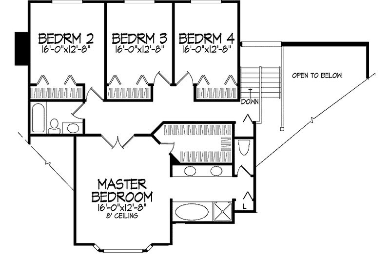 Home Plan - Floor Plan - Upper Floor for Country House Plan #320-721 - 4 bed, 2.5 bath