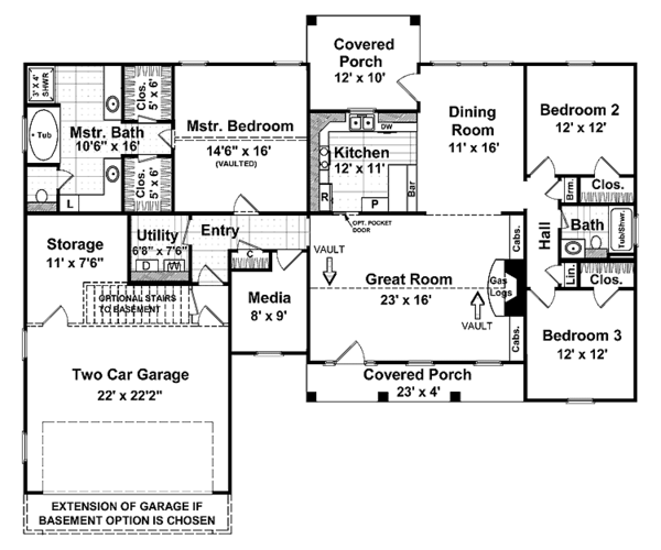 Architectural House Design - Country Floor Plan - Main Floor Plan #21-407
