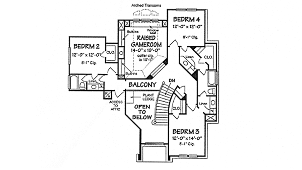 Home Plan - Country Floor Plan - Upper Floor Plan #974-40