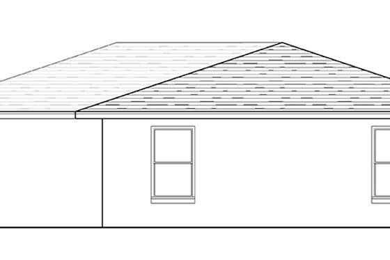 Exterior - Rear Elevation for Ranch House Plan #1058-74 - 2 bed, 1 bath