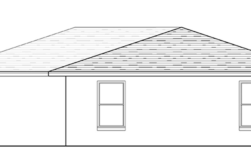 Home Plan - Exterior - Rear Elevation for Ranch House Plan #1058-74 - 2 bed, 1 bath