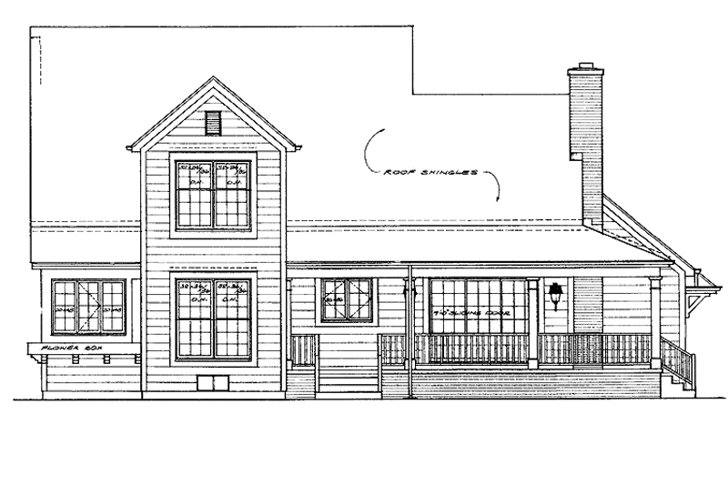 Home Plan - Exterior - Rear Elevation for Country House Plan #72-941 - 4 bed, 2.5 bath