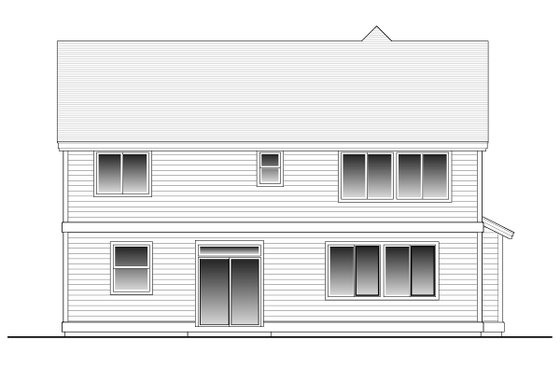 Exterior - Rear Elevation for Craftsman House Plan #53-451 - 4 bed, 2.5 bath