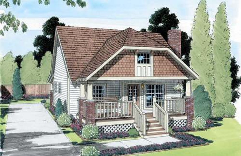 Bungalow Style House Plan - 2 Beds 1.5 Baths 964 Sq/Ft Plan #312-596