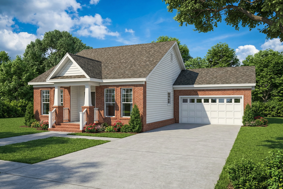 Exterior - Front Elevation 3 for Country House Plan #17-2906 - 3 bed, 2 bath