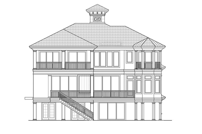 Home Plan - Exterior - Rear Elevation for Mediterranean House Plan #1017-154 - 4 bed, 5.5 bath