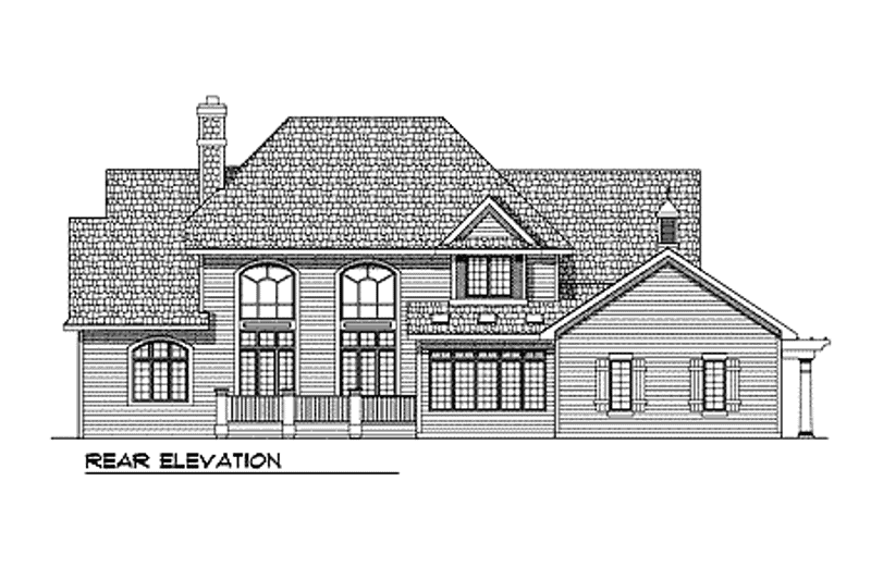 Home Plan - Exterior - Rear Elevation for Colonial House Plan #70-520 - 4 bed, 3.5 bath