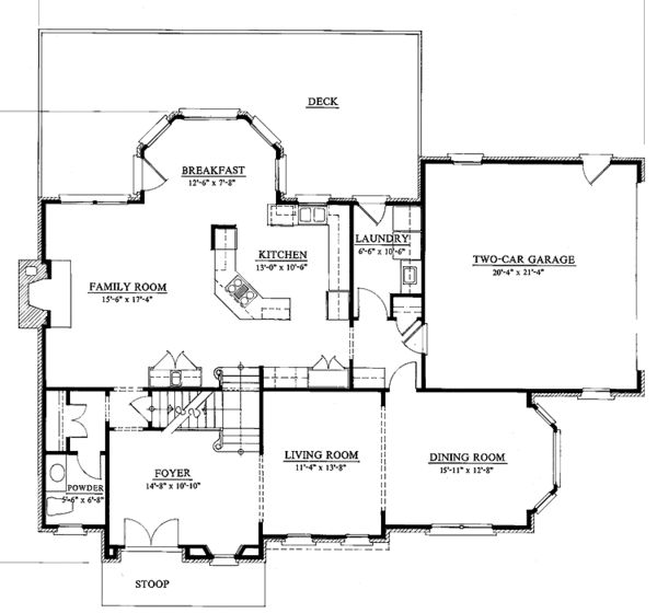 Home Plan - Tudor Floor Plan - Main Floor Plan #429-65