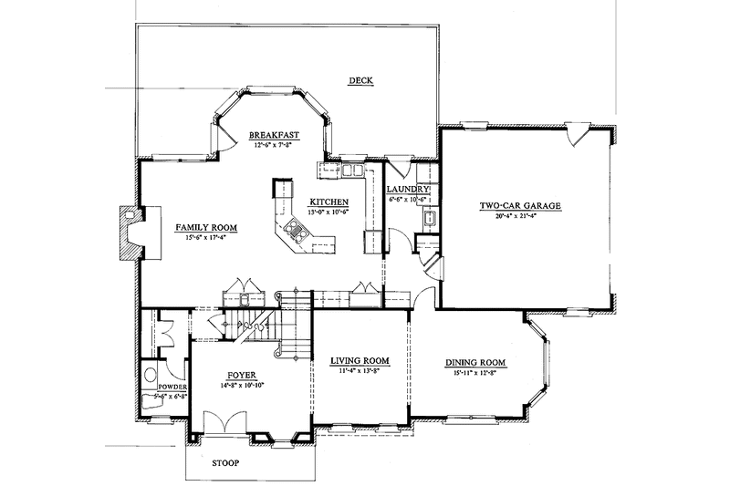 Home Plan - Floor Plan - Main Floor for Tudor House Plan #429-65 - 4 bed, 3.5 bath