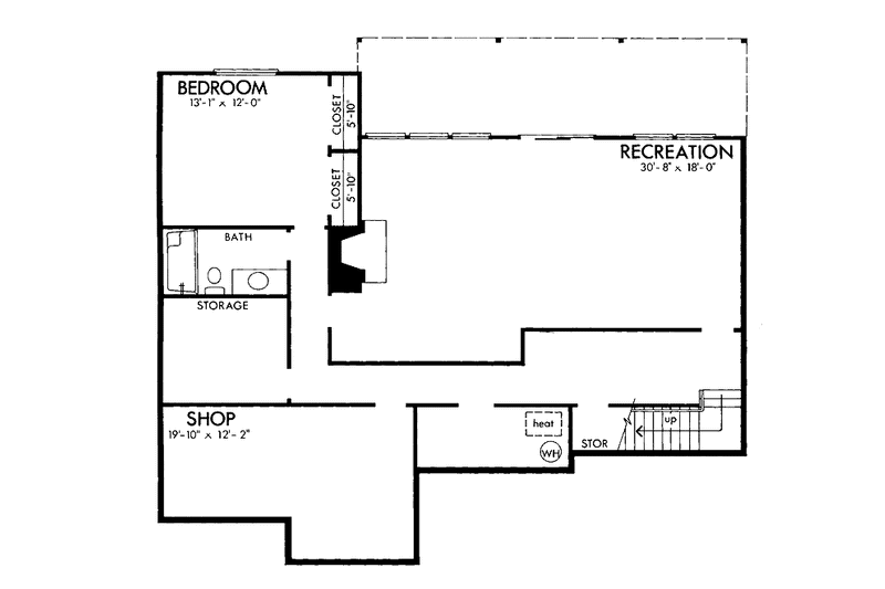 Dream House Plan - Floor Plan - Lower Floor for Contemporary House Plan #320-1329 - 3 bed, 2 bath