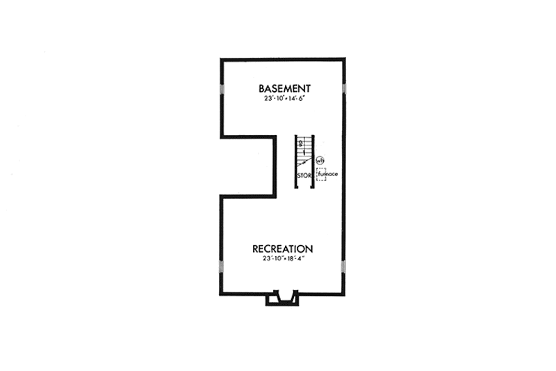 Home Plan - Floor Plan - Lower Floor for Prairie House Plan #320-1027 - 3 bed, 2 bath