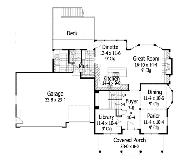 House Design - Country Floor Plan - Main Floor Plan #51-1099