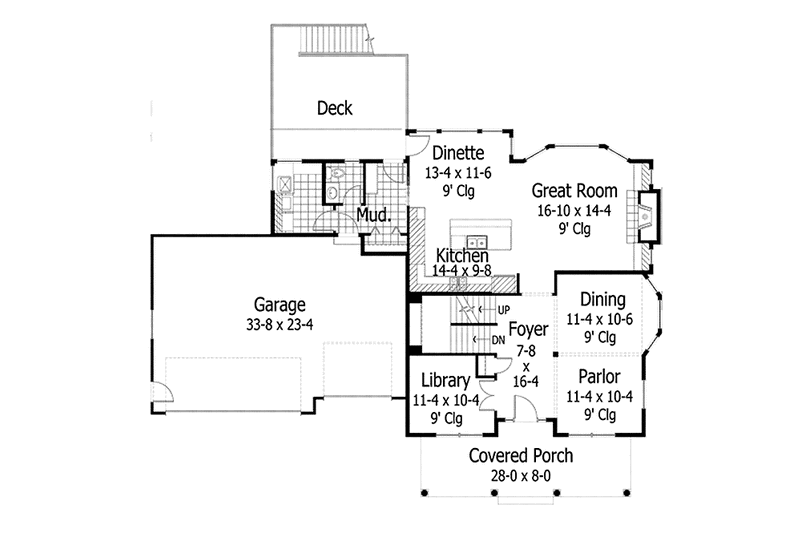 Home Plan - Floor Plan - Main Floor for Country House Plan #51-1099 - 4 bed, 2.5 bath