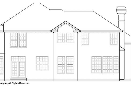 Exterior - Rear Elevation for Mediterranean House Plan #48-742 - 4 bed, 3.5 bath
