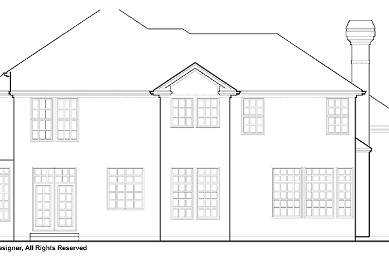 Home Plan - Exterior - Rear Elevation for Mediterranean House Plan #48-742 - 4 bed, 3.5 bath