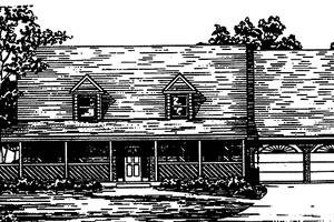 Country Exterior - Front Elevation Plan #30-293