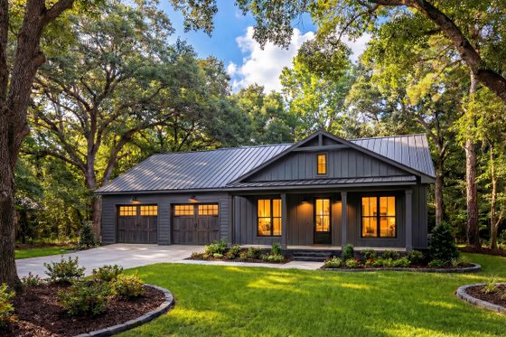 Exterior - Front Elevation 3 for Barndominium House Plan #430-419 - 2 bed, 2 bath