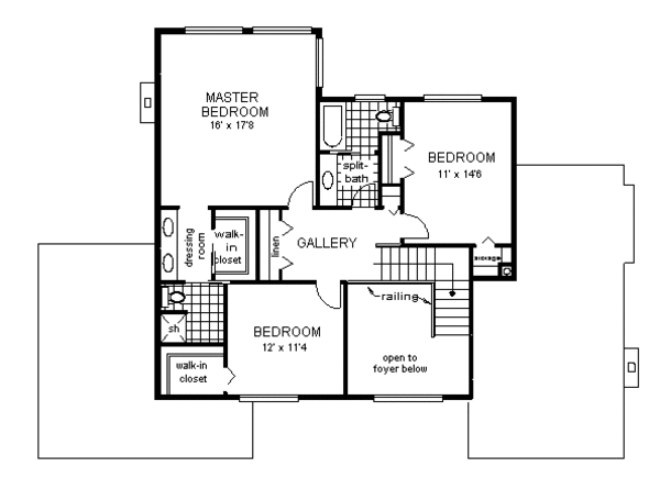 House Blueprint - Country Floor Plan - Upper Floor Plan #18-201
