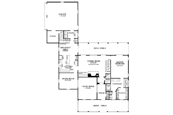 Floor Plan - Main Floor for Country House Plan #137-125 - 3 bed, 3 bath