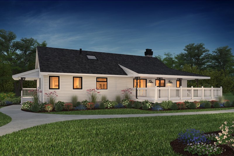 Home Plan - Exterior - Rear Elevation 2 for Farmhouse House Plan #47-647 - 3 bed, 2 bath