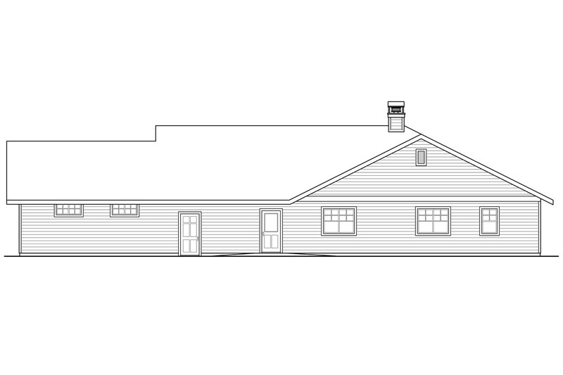 Dream House Plan - Exterior - Rear Elevation for Ranch House Plan #124-953 - 3 bed, 2.5 bath