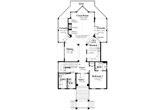 Floor Plan - Main Floor for Mediterranean House Plan #930-149 - 2 bed, 2.5 bath