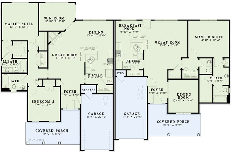 Dream House Plan - Floor Plan - Main Floor for Traditional House Plan #17-548 - 1 bed, 1.5 bath