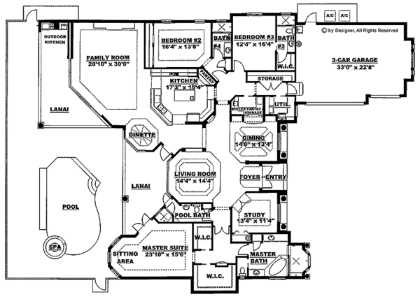 Home Plan - Mediterranean Floor Plan - Main Floor Plan #1017-11