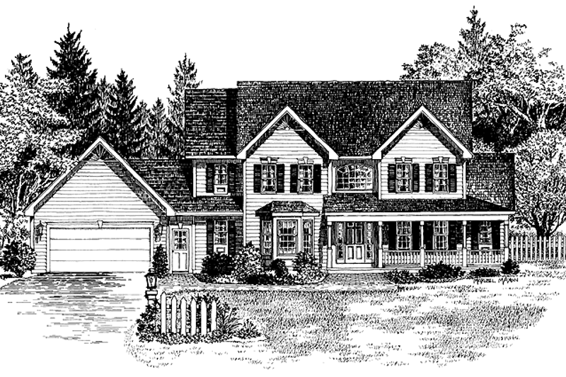 House Blueprint - Country Exterior - Front Elevation Plan #316-141