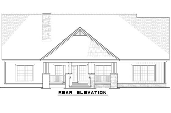 Exterior - Rear Elevation for Country House Plan #923-70 - 4 bed, 3.5 bath