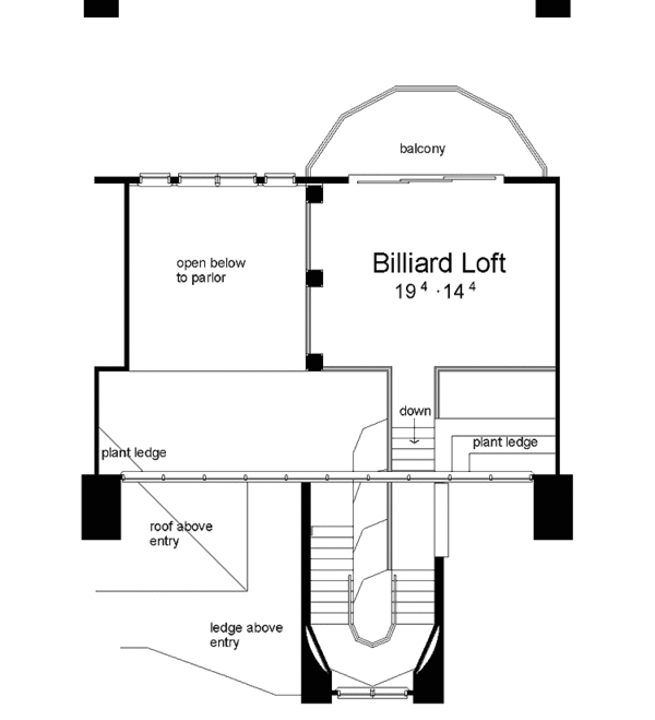 House Blueprint - Contemporary Floor Plan - Upper Floor Plan #1039-4