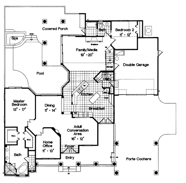 House Plan Design - Craftsman Floor Plan - Main Floor Plan #417-657